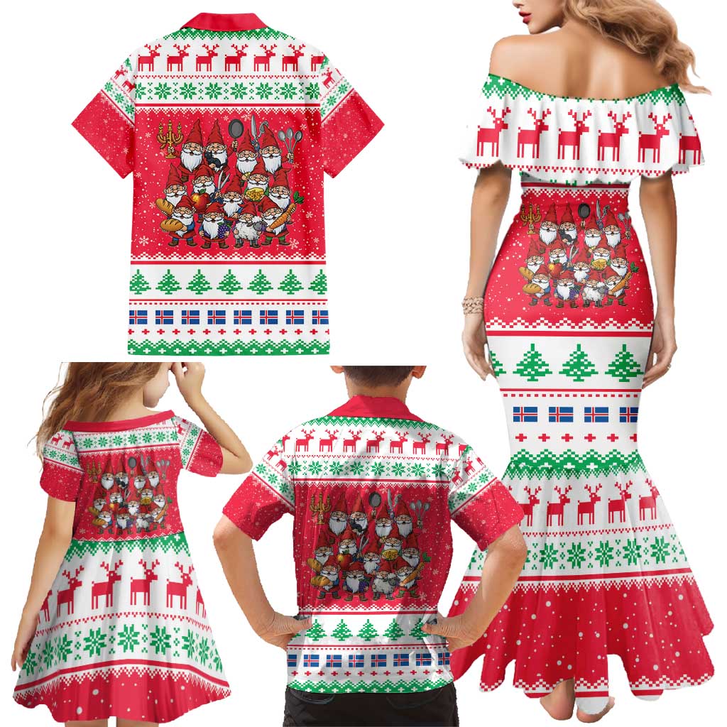 Iceland Christmas Family Matching Mermaid Dress and Hawaiian Shirt Icelandic Yule Lads LT19