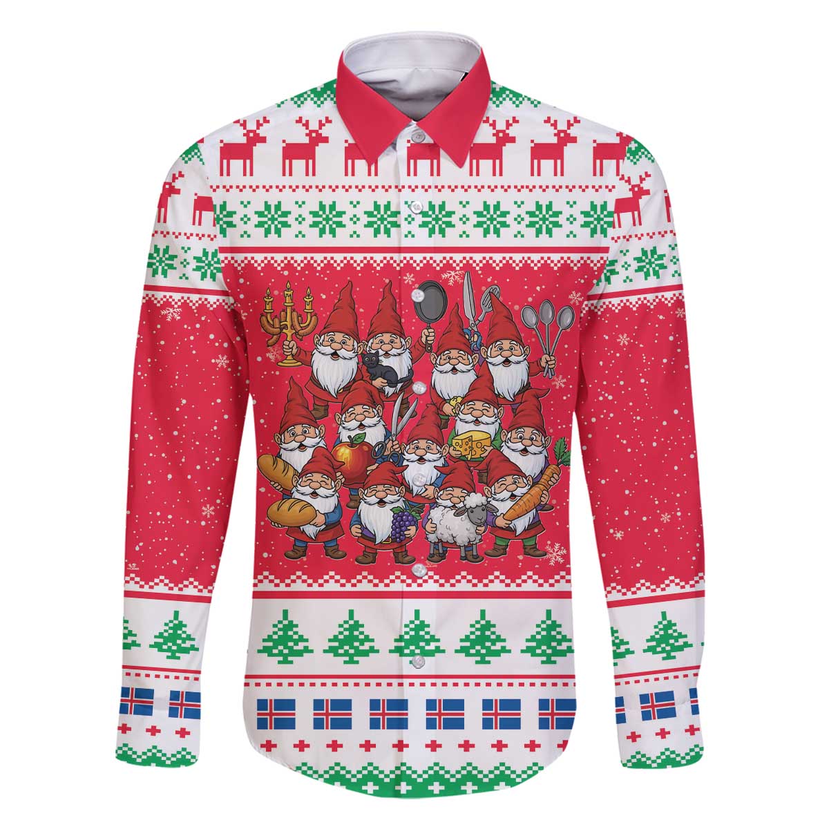 Iceland Christmas Family Matching Off The Shoulder Long Sleeve Dress and Hawaiian Shirt Icelandic Yule Lads LT19