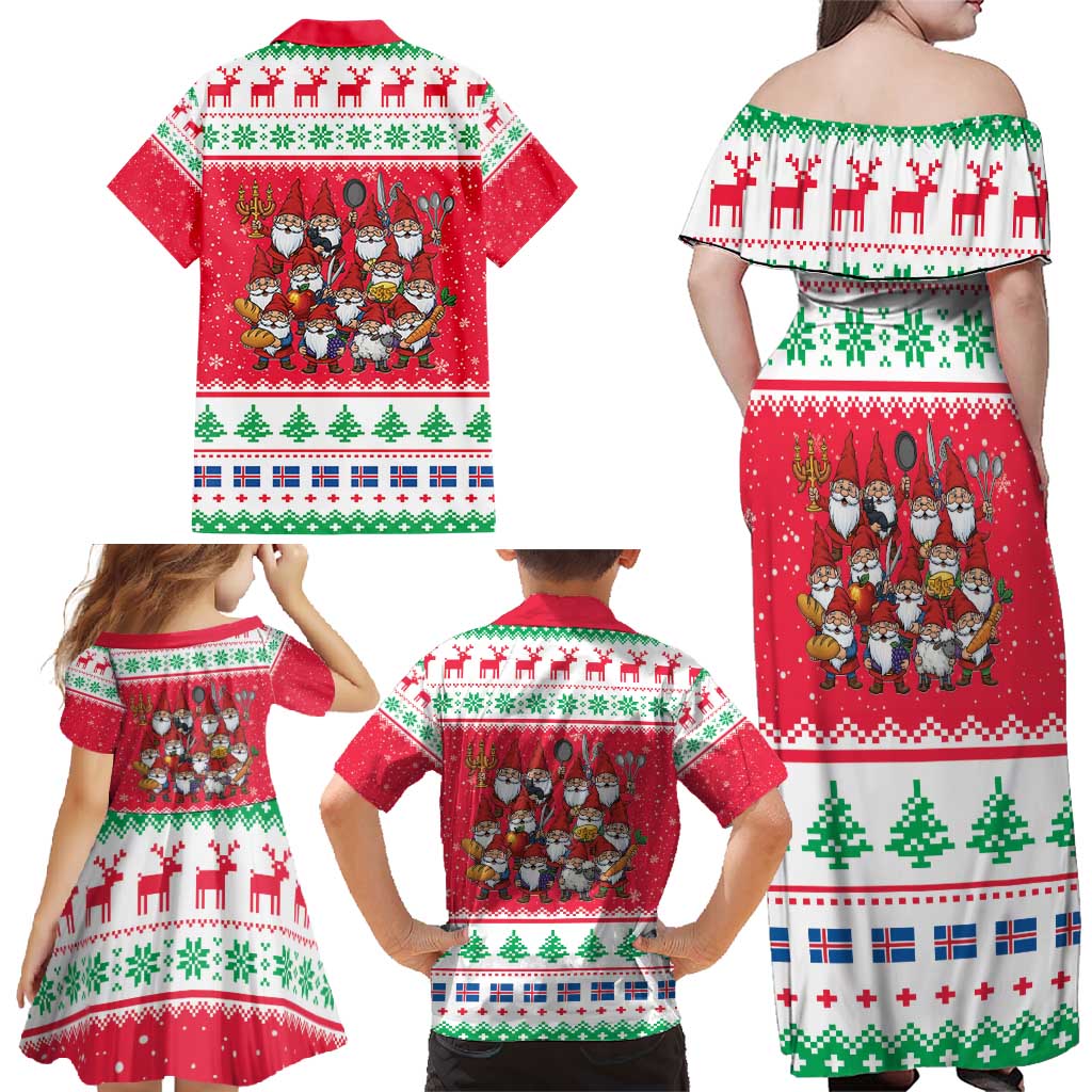 Iceland Christmas Family Matching Off Shoulder Maxi Dress and Hawaiian Shirt Icelandic Yule Lads LT19