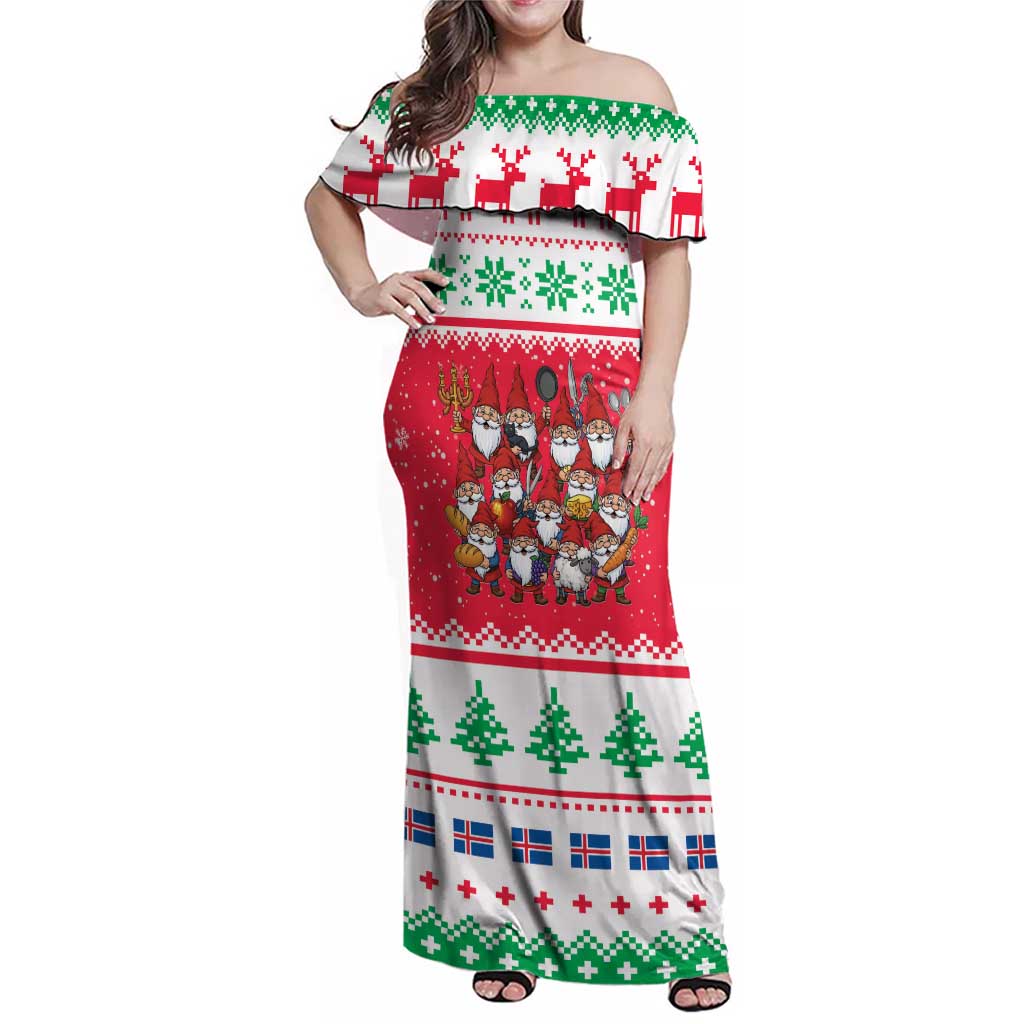Iceland Christmas Family Matching Off Shoulder Maxi Dress and Hawaiian Shirt Icelandic Yule Lads LT19
