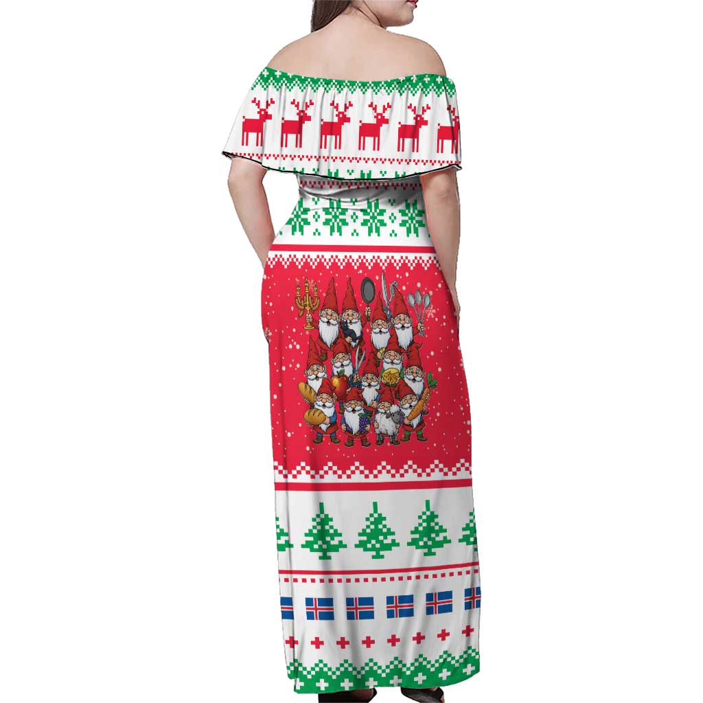 Iceland Christmas Family Matching Off Shoulder Maxi Dress and Hawaiian Shirt Icelandic Yule Lads LT19