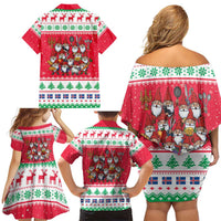 Iceland Christmas Family Matching Off Shoulder Short Dress and Hawaiian Shirt Icelandic Yule Lads LT19