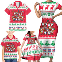 Iceland Christmas Family Matching Short Sleeve Bodycon Dress and Hawaiian Shirt Icelandic Yule Lads LT19