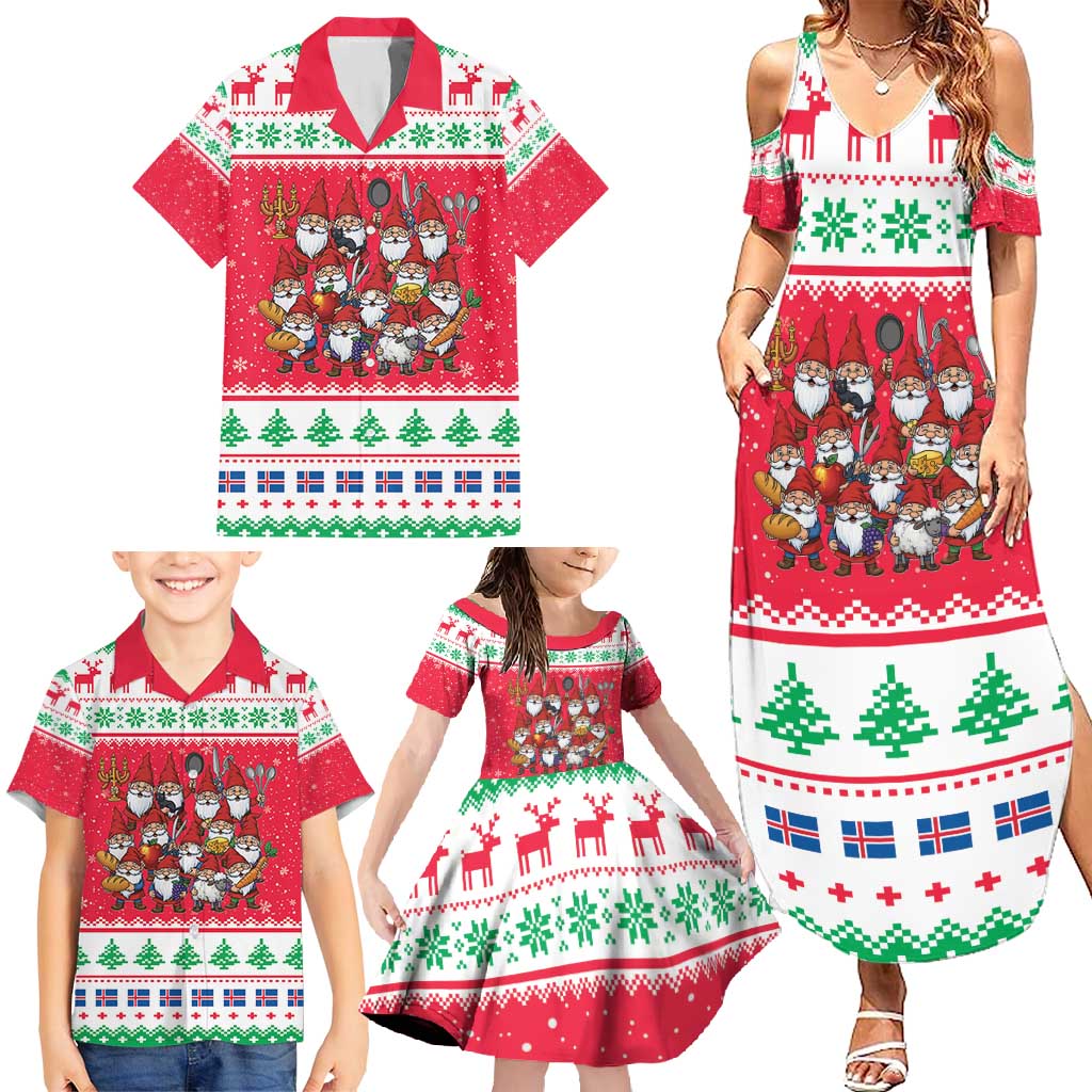 Iceland Christmas Family Matching Summer Maxi Dress and Hawaiian Shirt Icelandic Yule Lads LT19