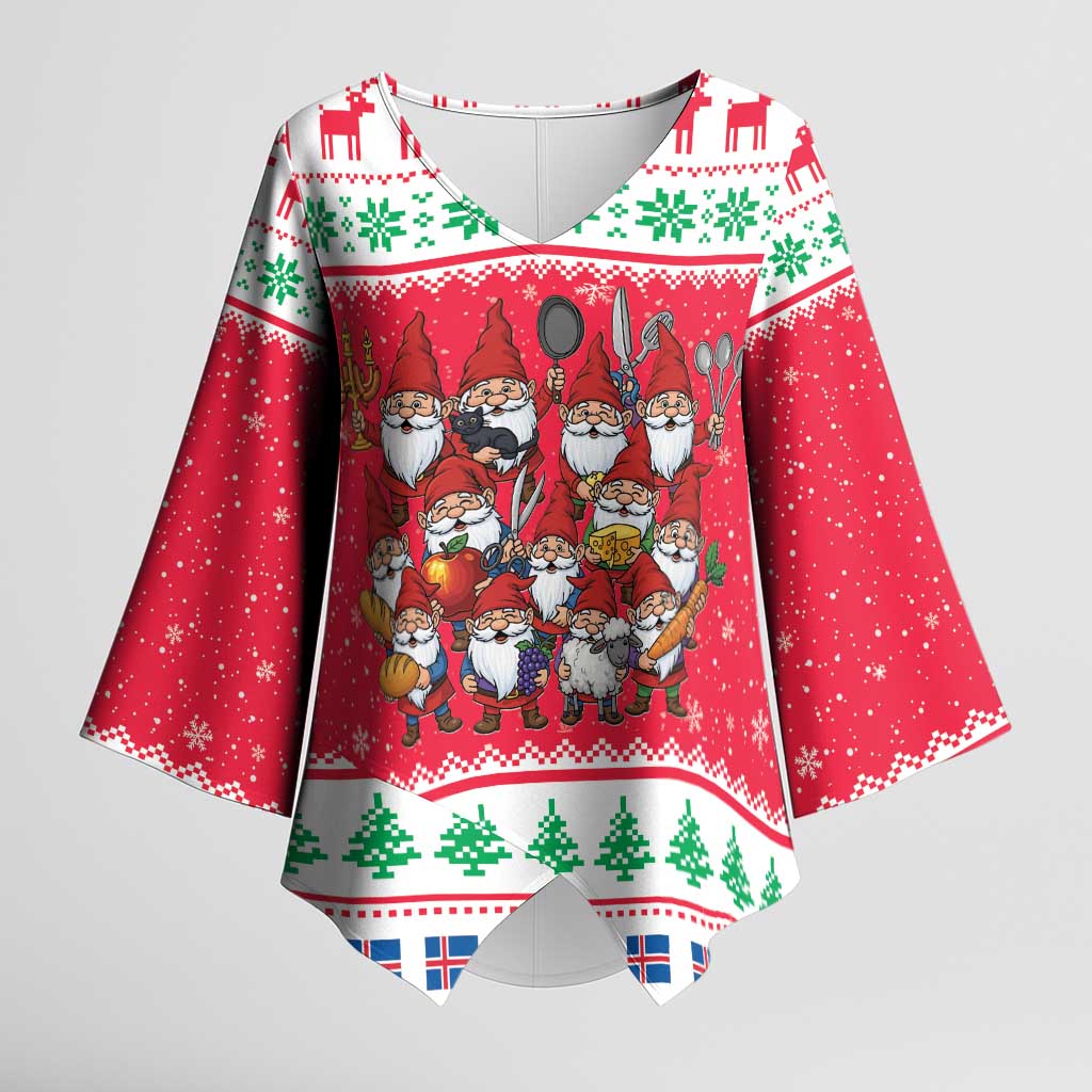 Iceland Christmas Kimono Sleeve Blouse Icelandic Yule Lads LT19