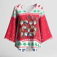 Iceland Christmas Kimono Sleeve Blouse Icelandic Yule Lads LT19