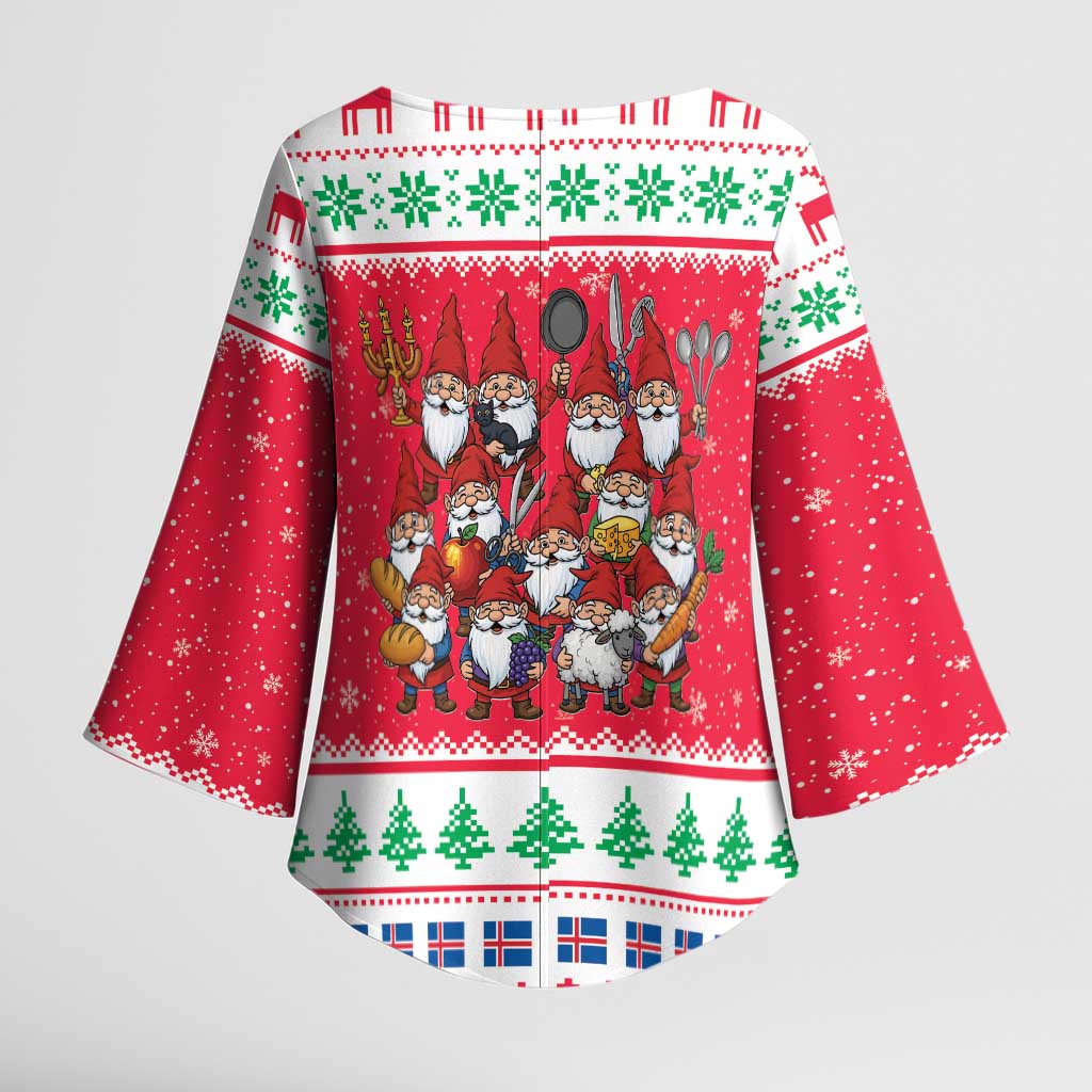 Iceland Christmas Kimono Sleeve Blouse Icelandic Yule Lads LT19