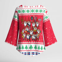 Iceland Christmas Kimono Sleeve Blouse Icelandic Yule Lads LT19