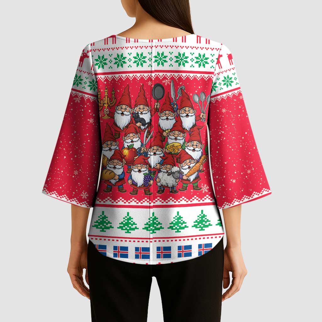 Iceland Christmas Kimono Sleeve Blouse Icelandic Yule Lads LT19