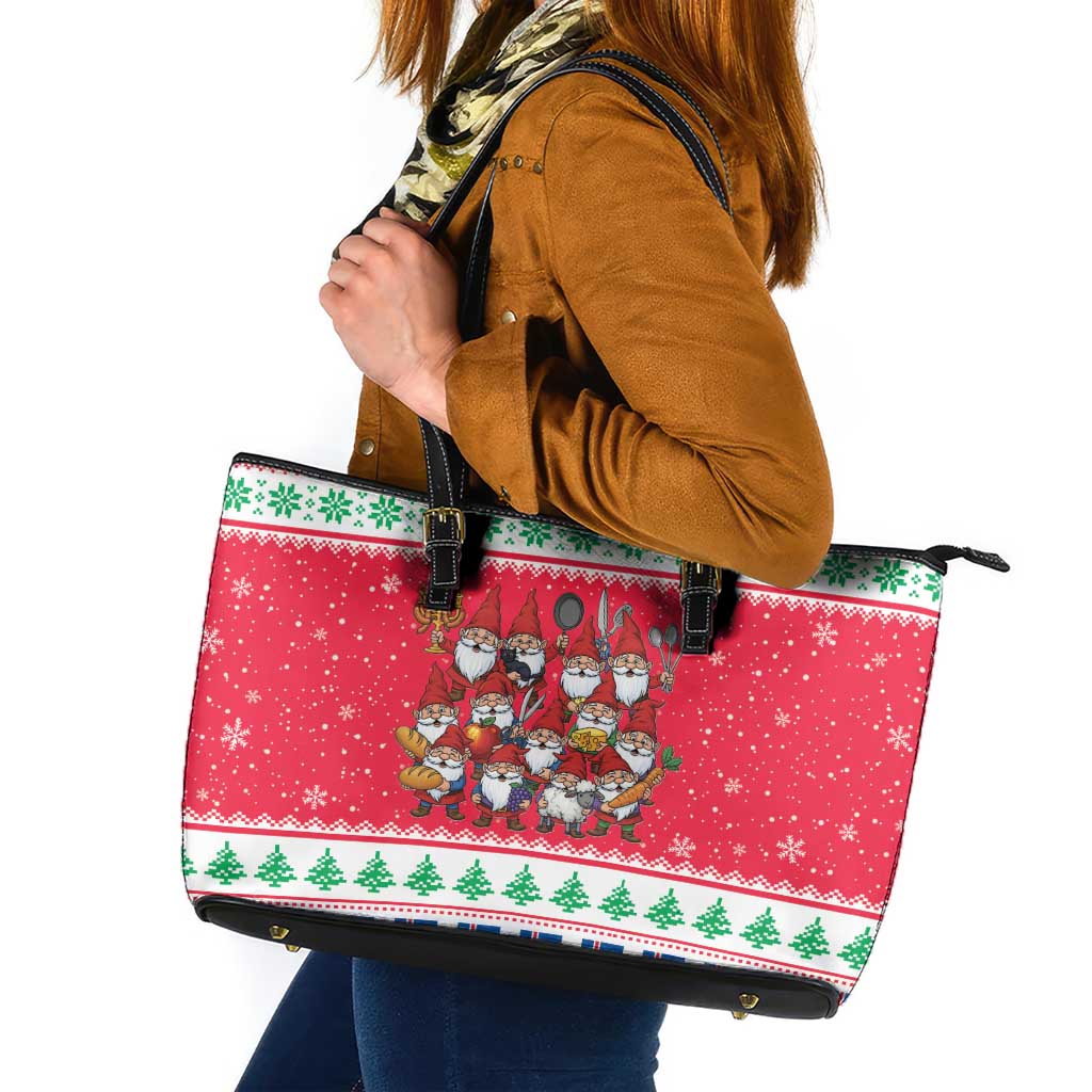 Iceland Christmas Leather Tote Bag Icelandic Yule Lads - Wonder Print Shop