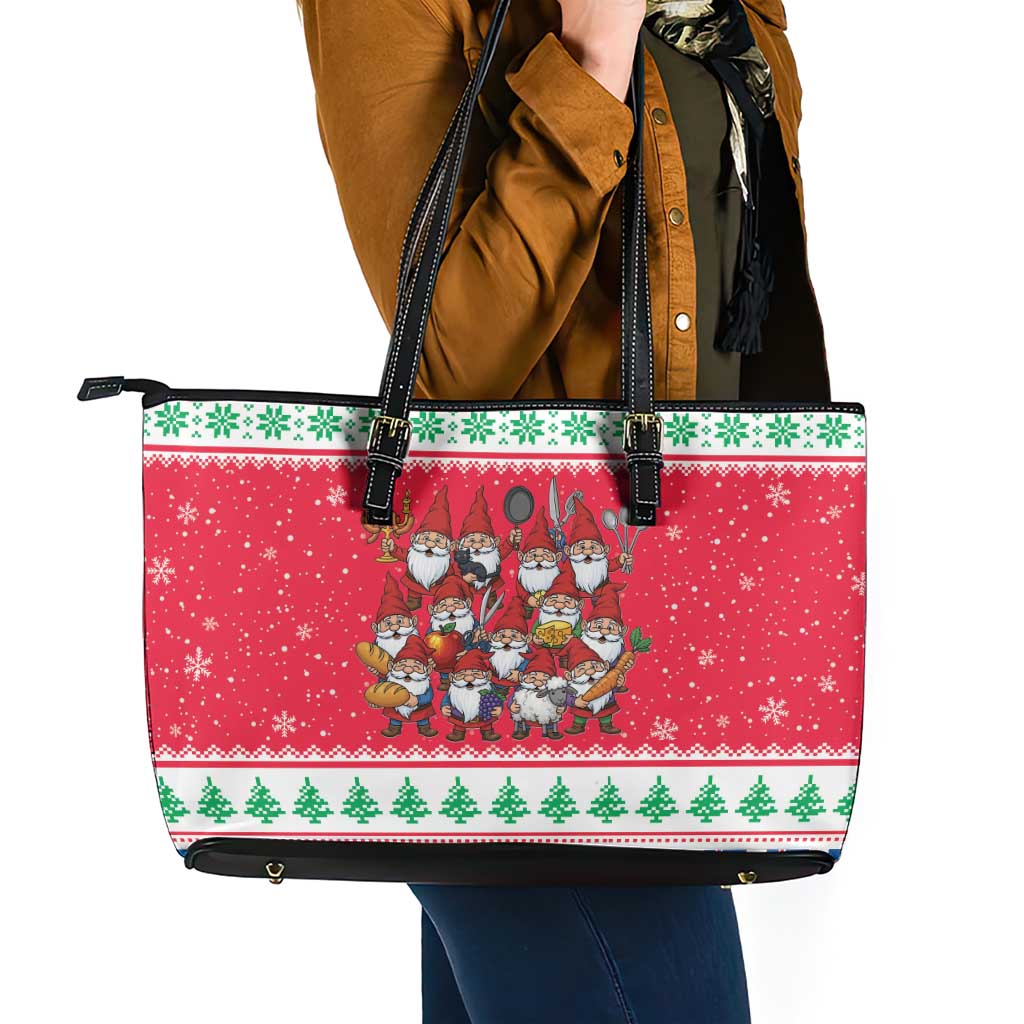 Iceland Christmas Leather Tote Bag Icelandic Yule Lads - Wonder Print Shop