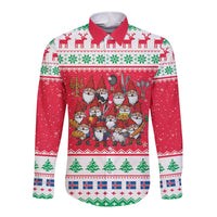 Iceland Christmas Long Sleeve Button Shirt Icelandic Yule Lads LT19