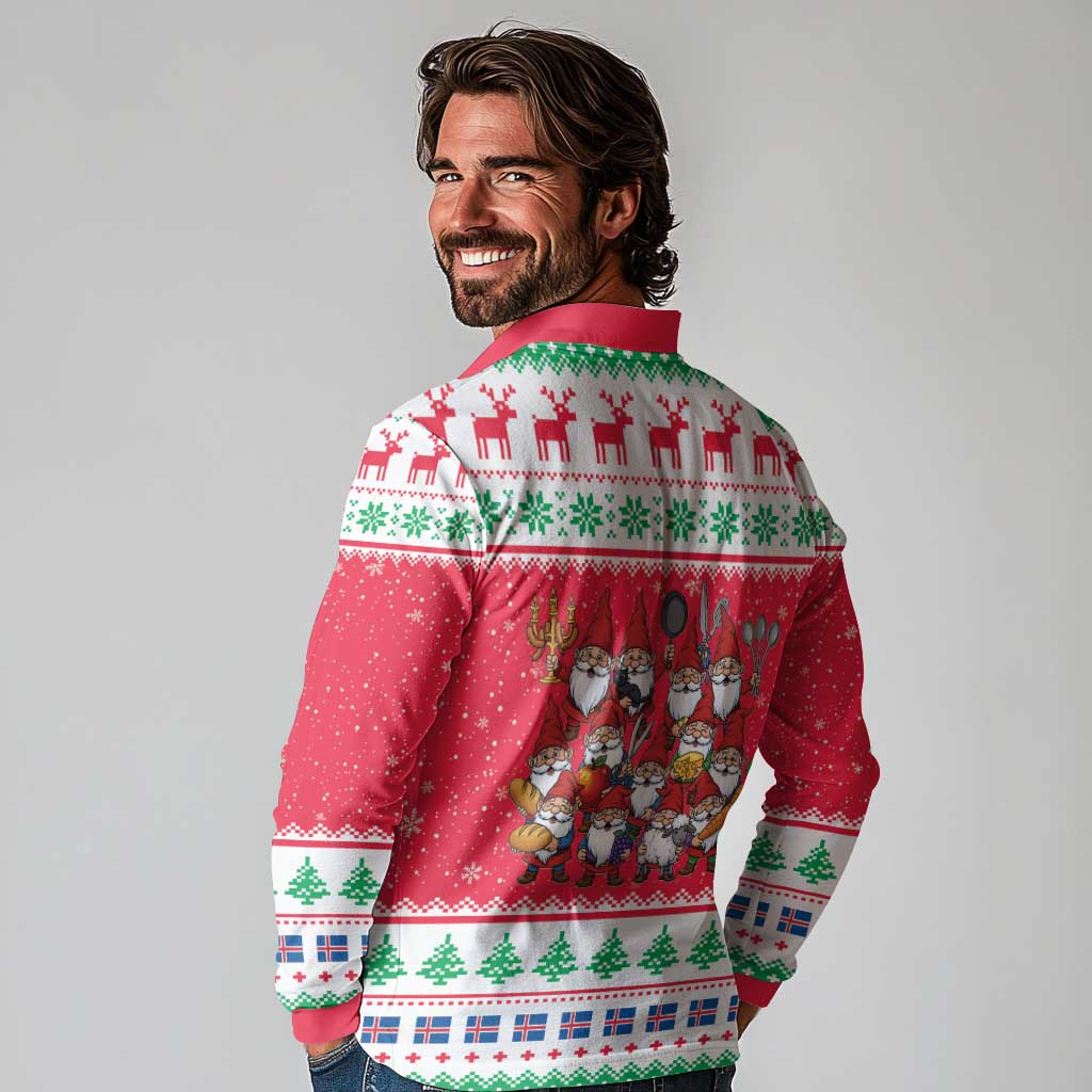 Iceland Christmas Long Sleeve Polo Shirt Icelandic Yule Lads LT19