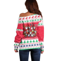 Iceland Christmas Off Shoulder Sweater Icelandic Yule Lads LT19