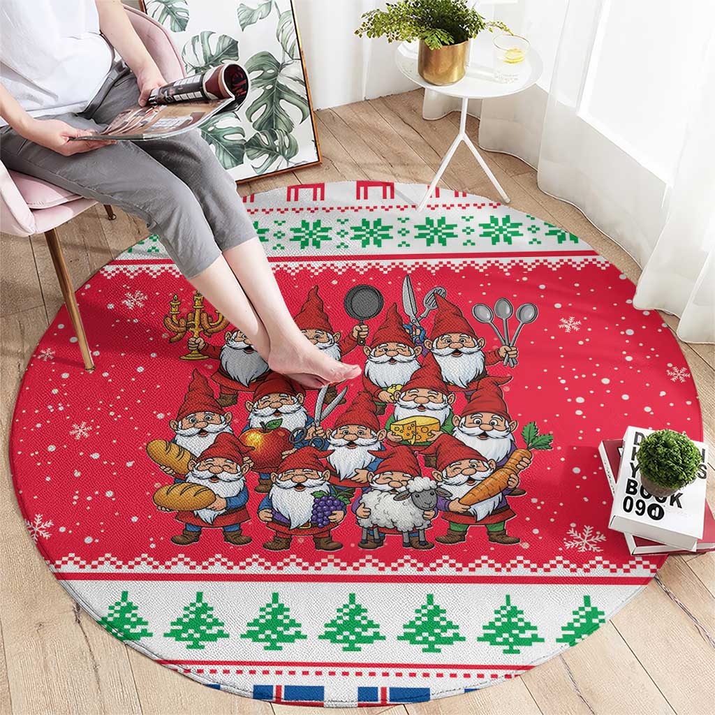 Iceland Christmas Round Carpet Icelandic Yule Lads - Wonder Print Shop
