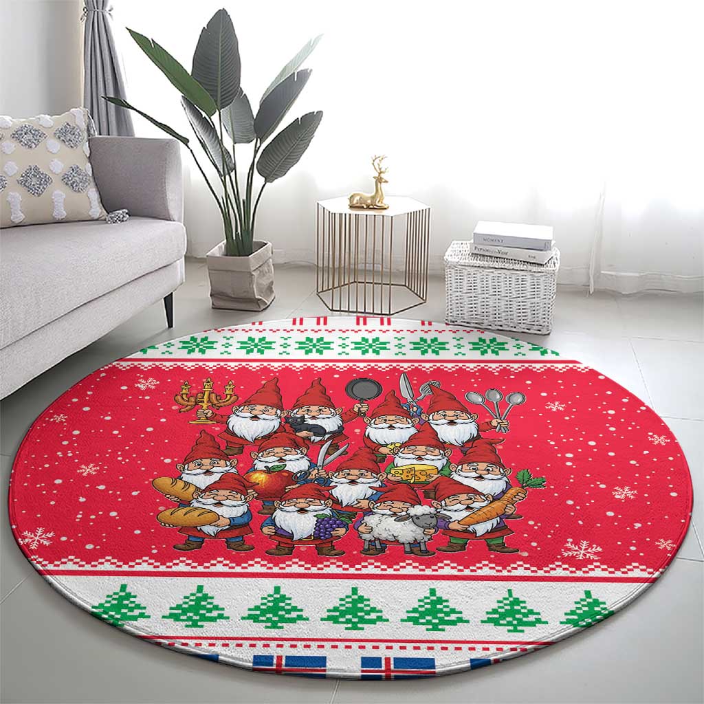 Iceland Christmas Round Carpet Icelandic Yule Lads - Wonder Print Shop