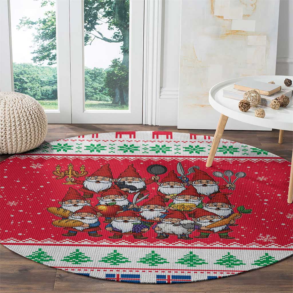 Iceland Christmas Round Carpet Icelandic Yule Lads - Wonder Print Shop