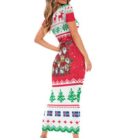 Iceland Christmas Short Sleeve Bodycon Dress Icelandic Yule Lads LT19