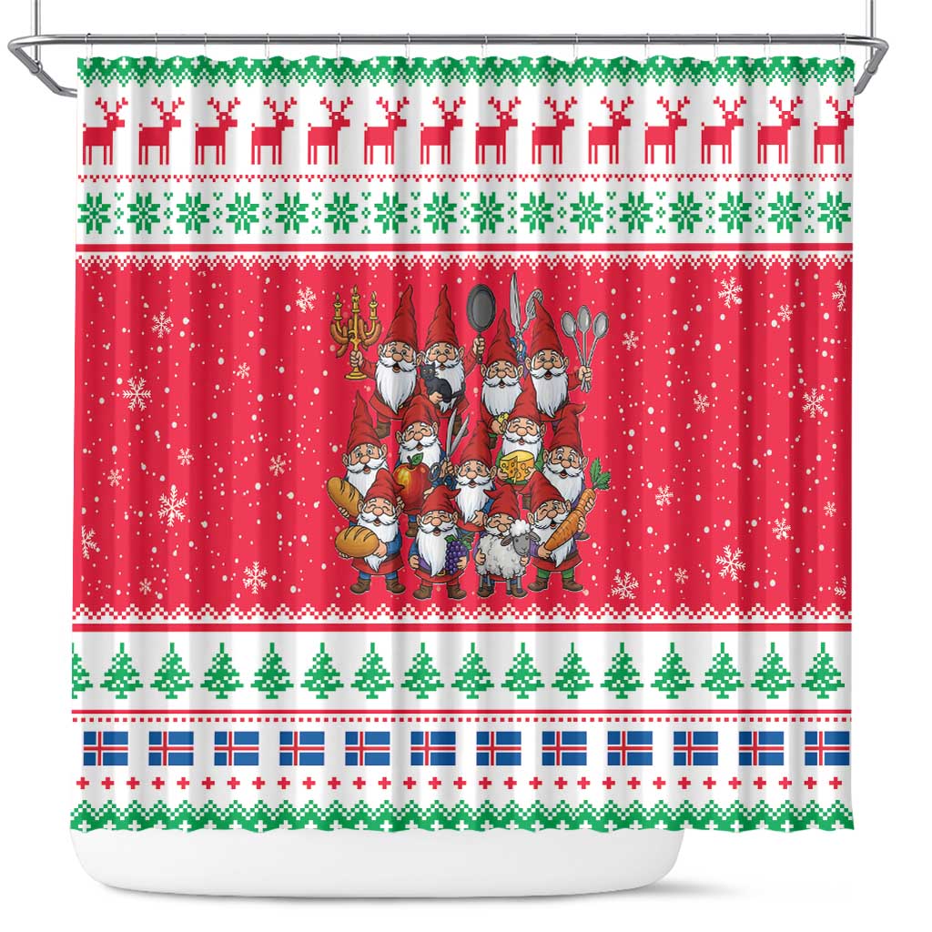Iceland Christmas Shower Curtain Icelandic Yule Lads - Wonder Print Shop