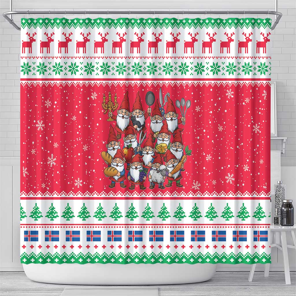 Iceland Christmas Shower Curtain Icelandic Yule Lads - Wonder Print Shop