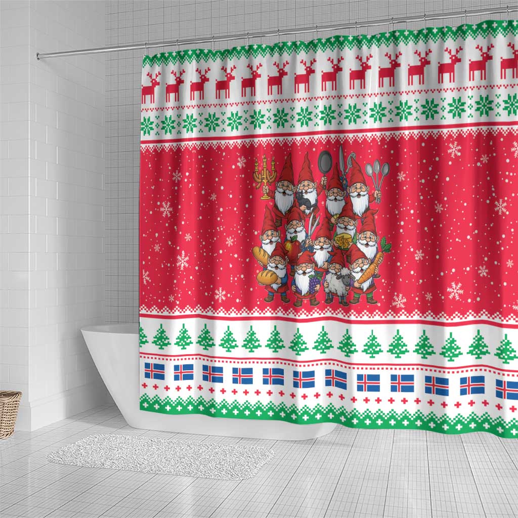 Iceland Christmas Shower Curtain Icelandic Yule Lads - Wonder Print Shop