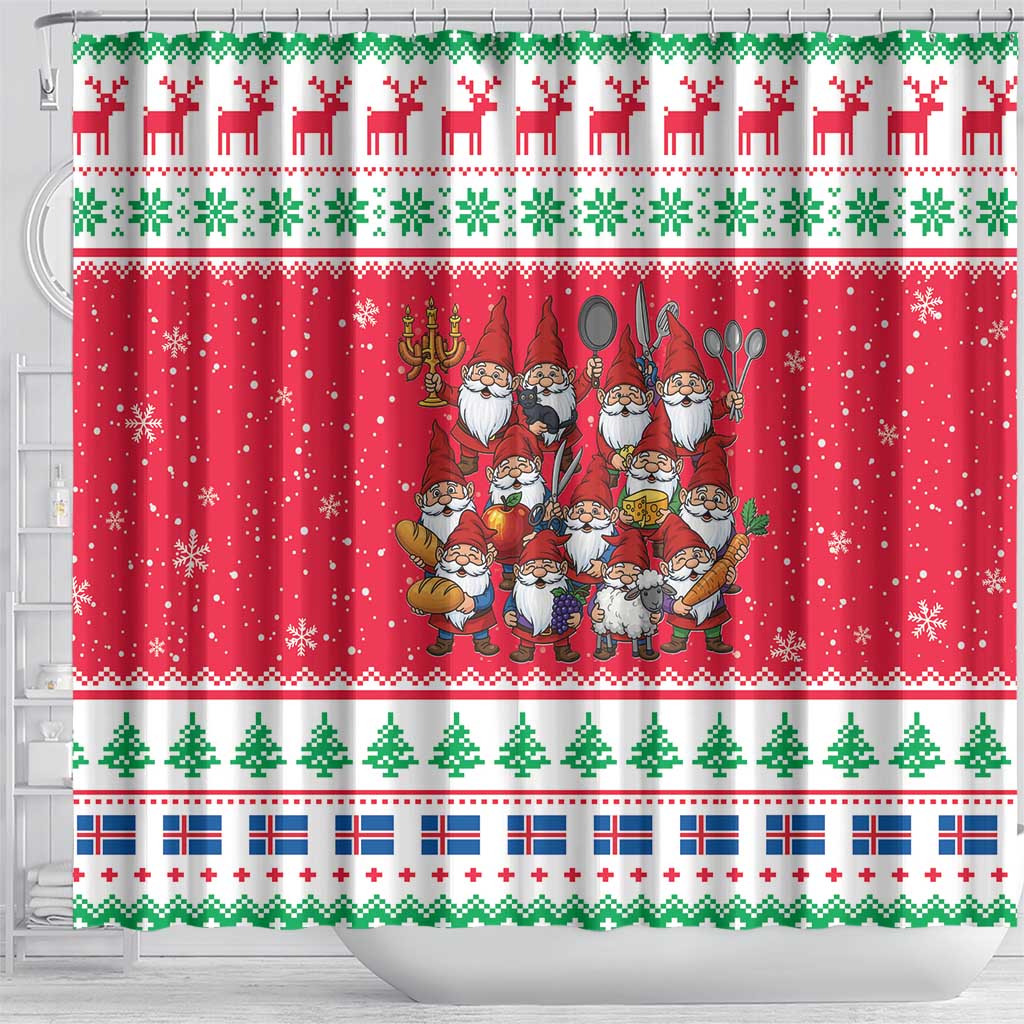 Iceland Christmas Shower Curtain Icelandic Yule Lads - Wonder Print Shop
