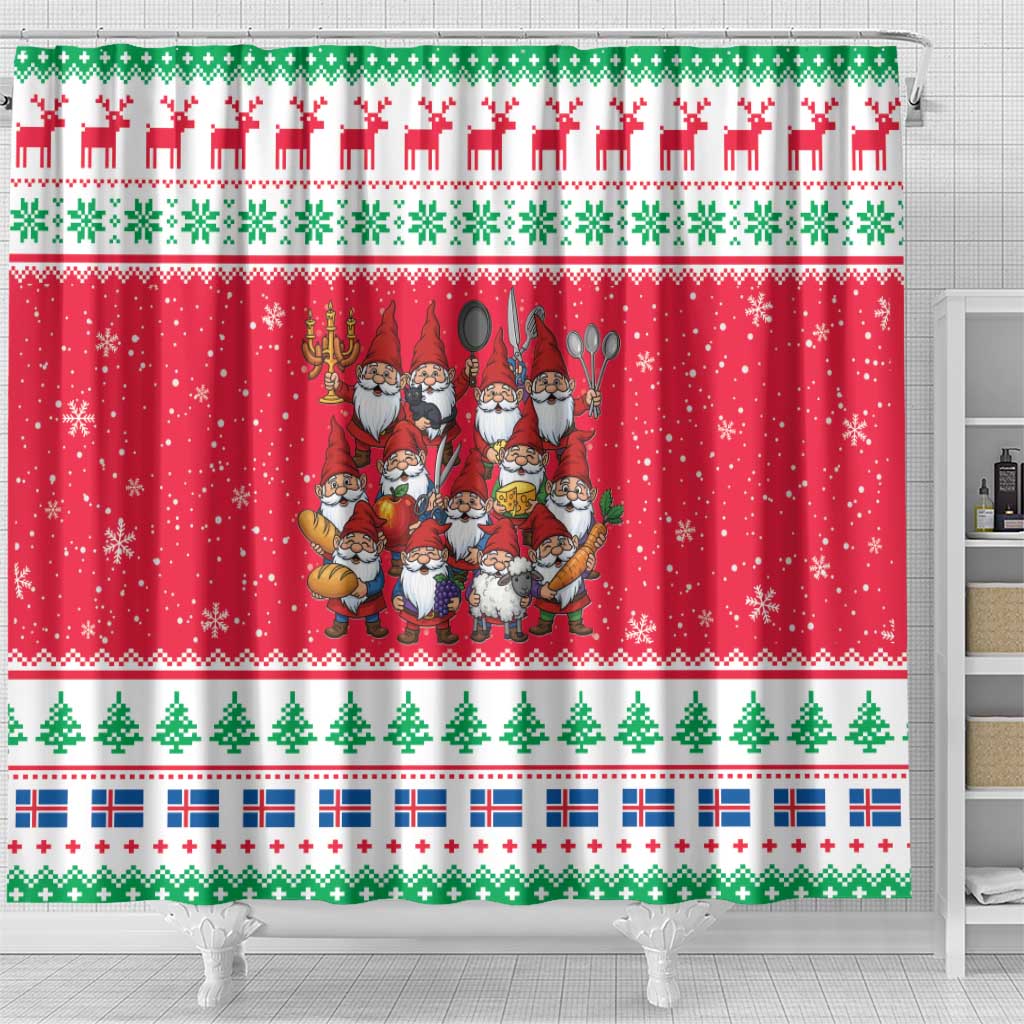 Iceland Christmas Shower Curtain Icelandic Yule Lads - Wonder Print Shop