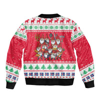 Iceland Christmas Sleeve Zip Bomber Jacket Icelandic Yule Lads LT19