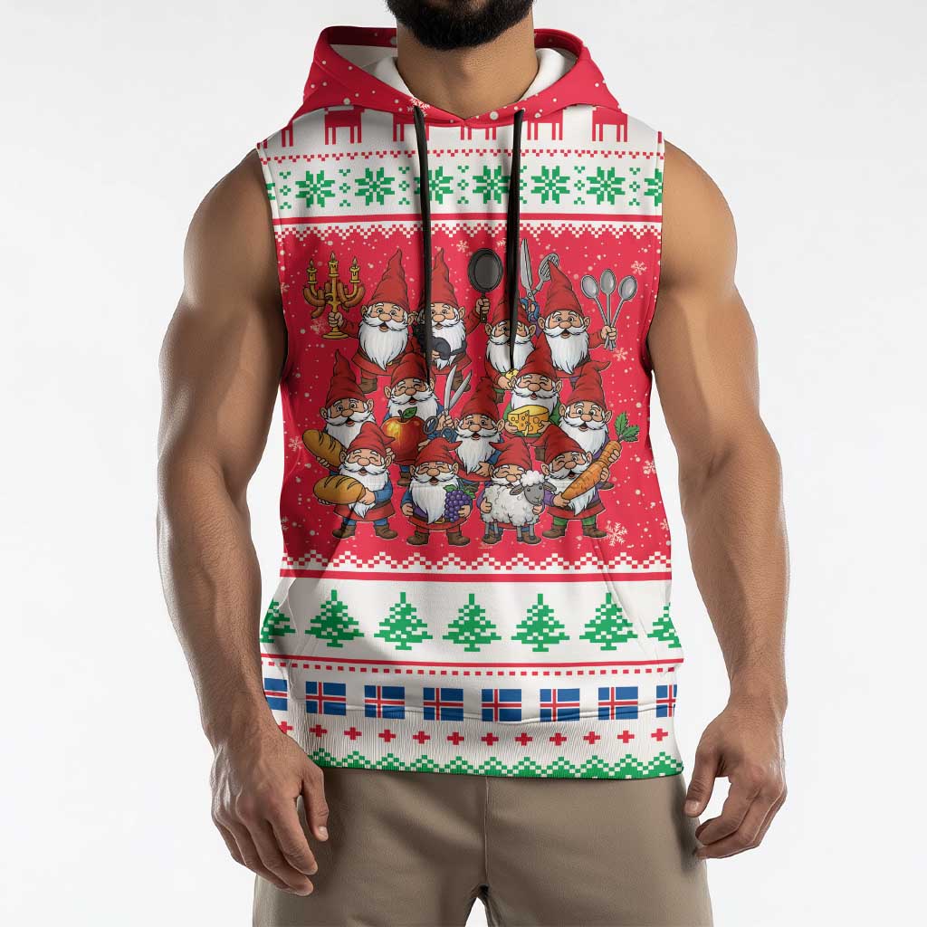 Iceland Christmas Sleeveless Hoodie Icelandic Yule Lads LT19