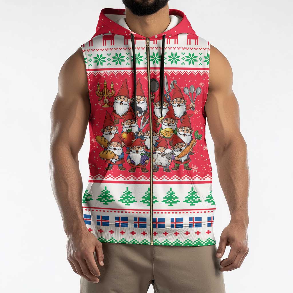 Iceland Christmas Sleeveless Zip Hoodie Icelandic Yule Lads LT19