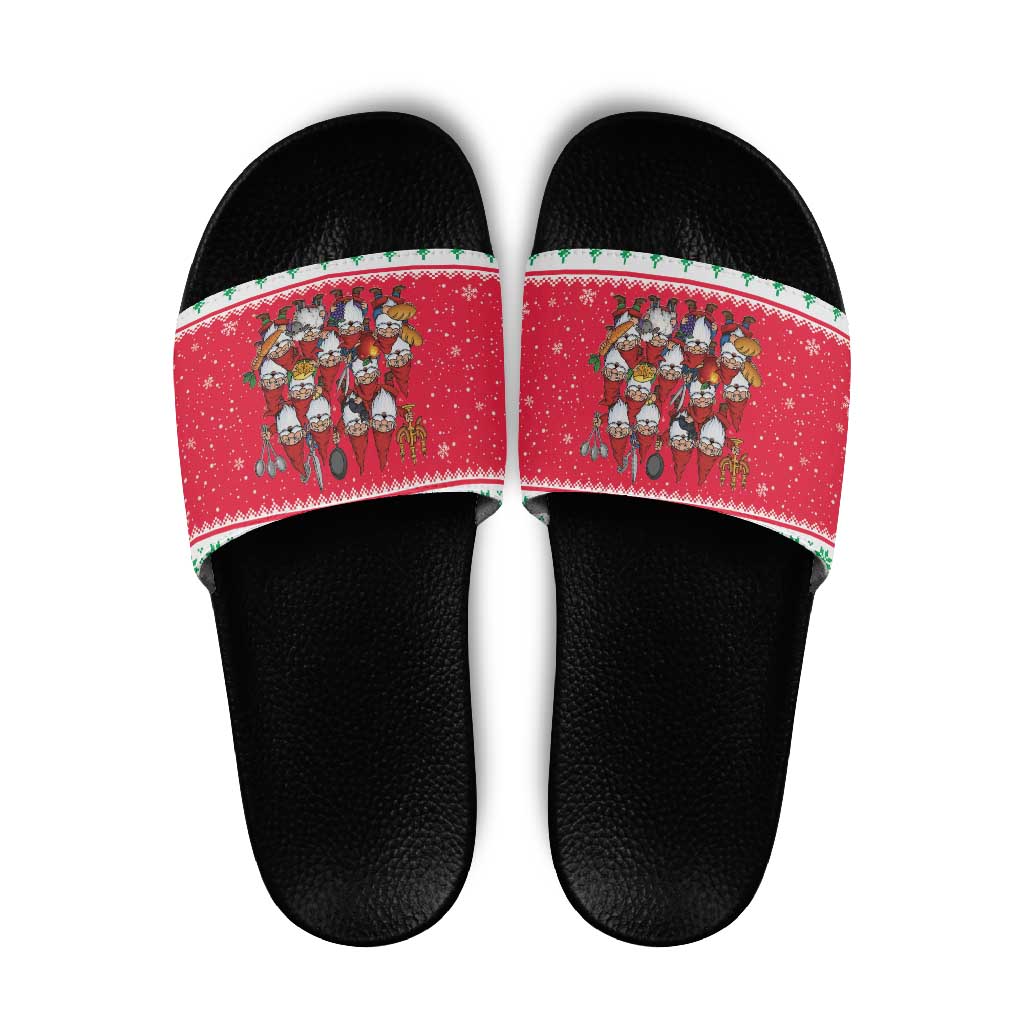 Iceland Christmas Slide Sandals Icelandic Yule Lads - Wonder Print Shop