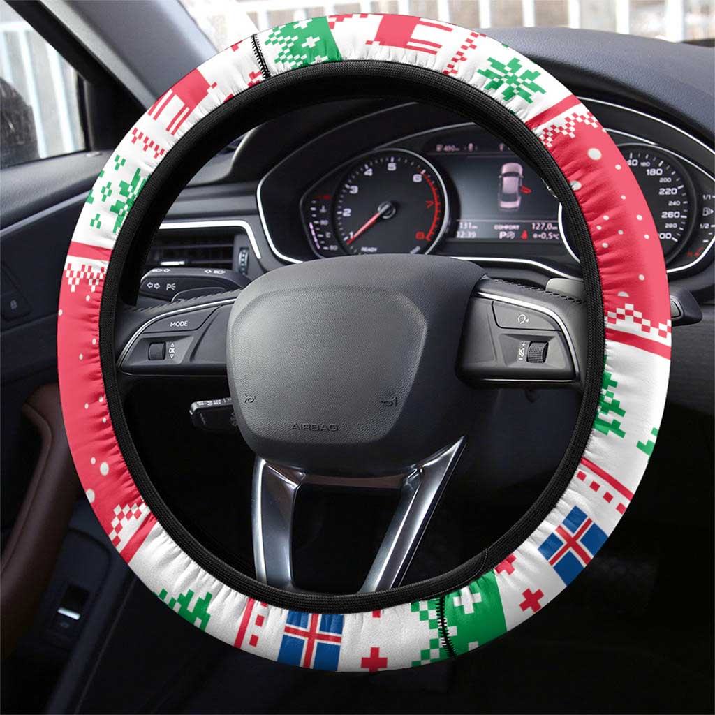 Iceland Christmas Steering Wheel Cover Icelandic Yule Lads - Wonder Print Shop