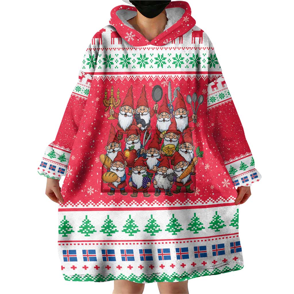 Iceland Christmas Wearable Blanket Hoodie Icelandic Yule Lads LT19