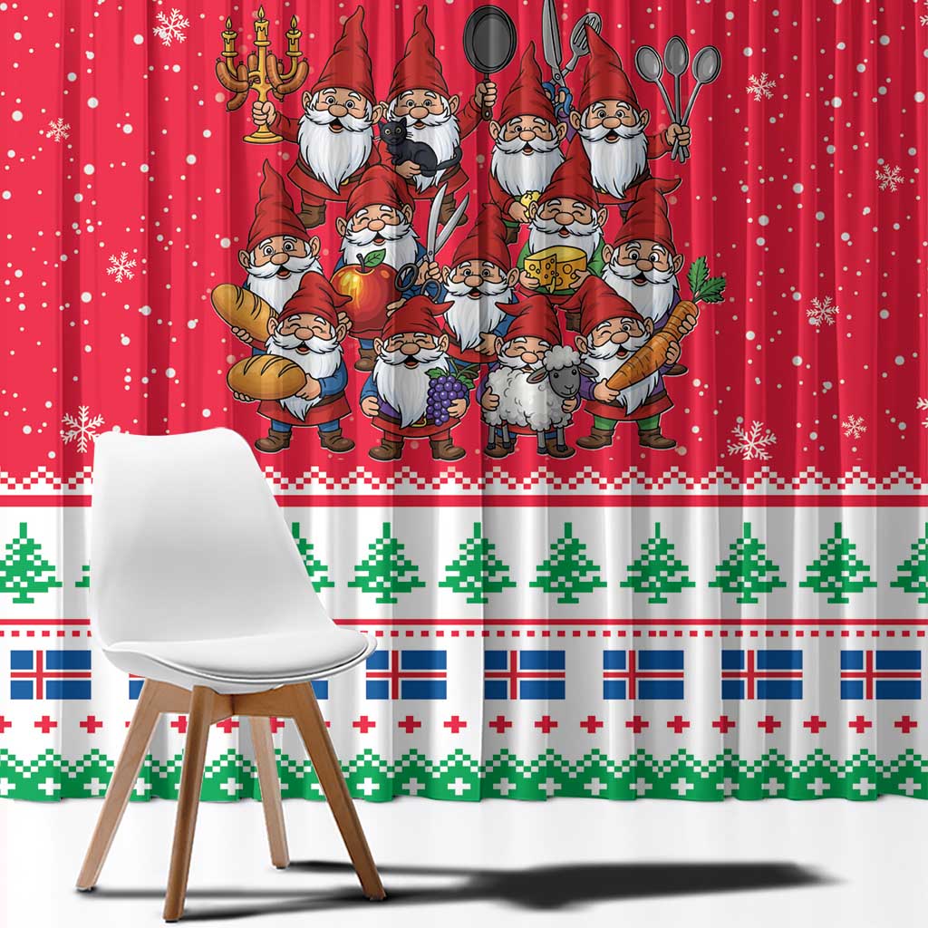 Iceland Christmas Window Curtain Icelandic Yule Lads - Wonder Print Shop