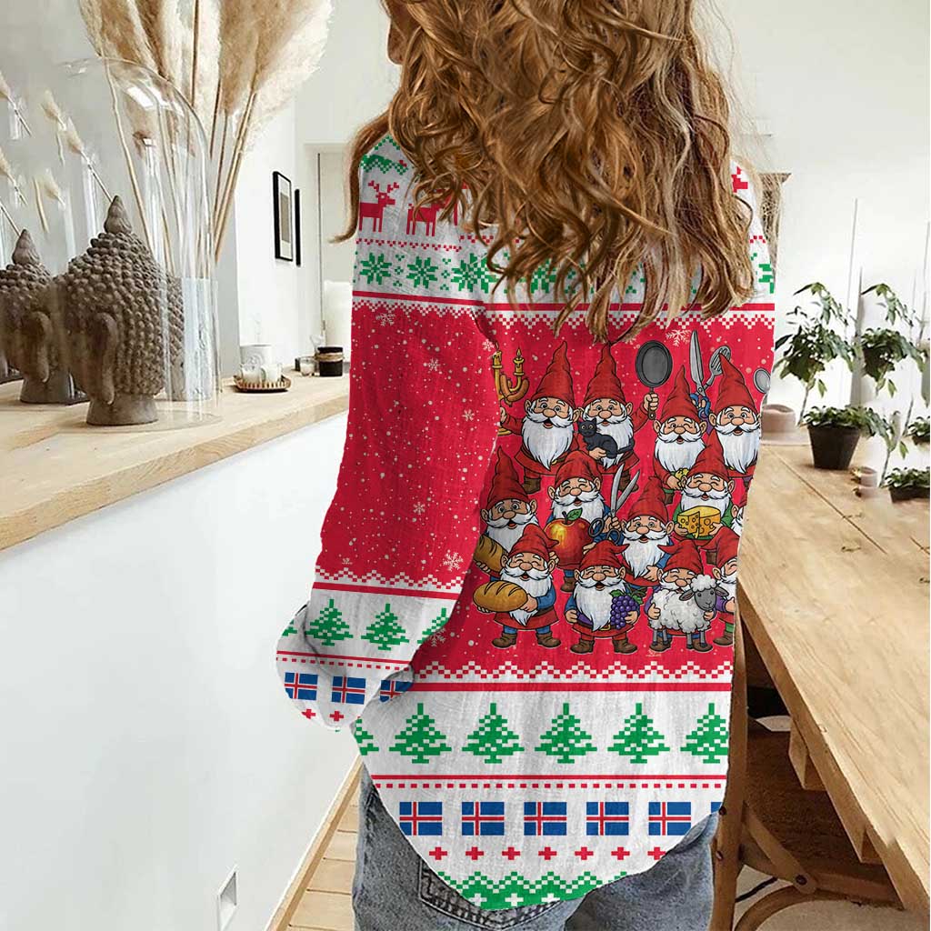 Iceland Christmas Women Casual Shirt Icelandic Yule Lads LT19