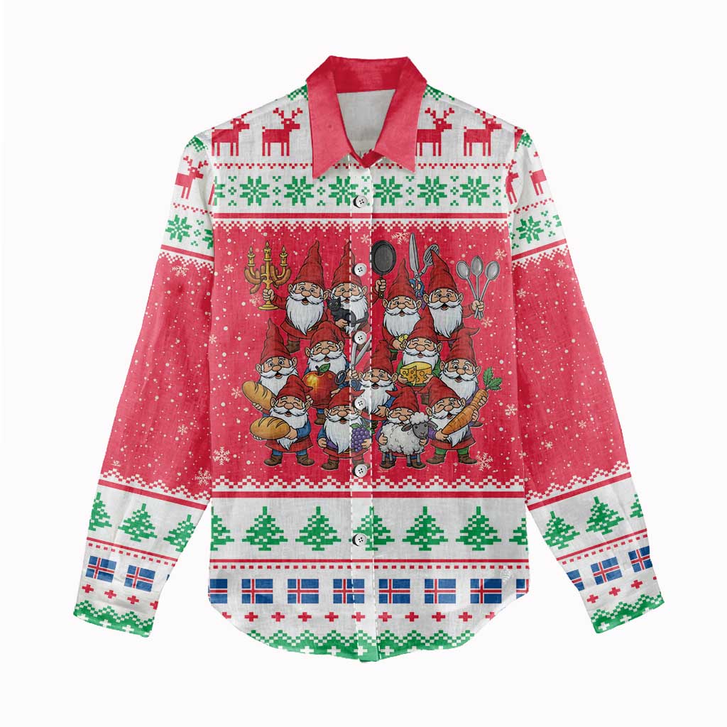 Iceland Christmas Women Casual Shirt Icelandic Yule Lads LT19