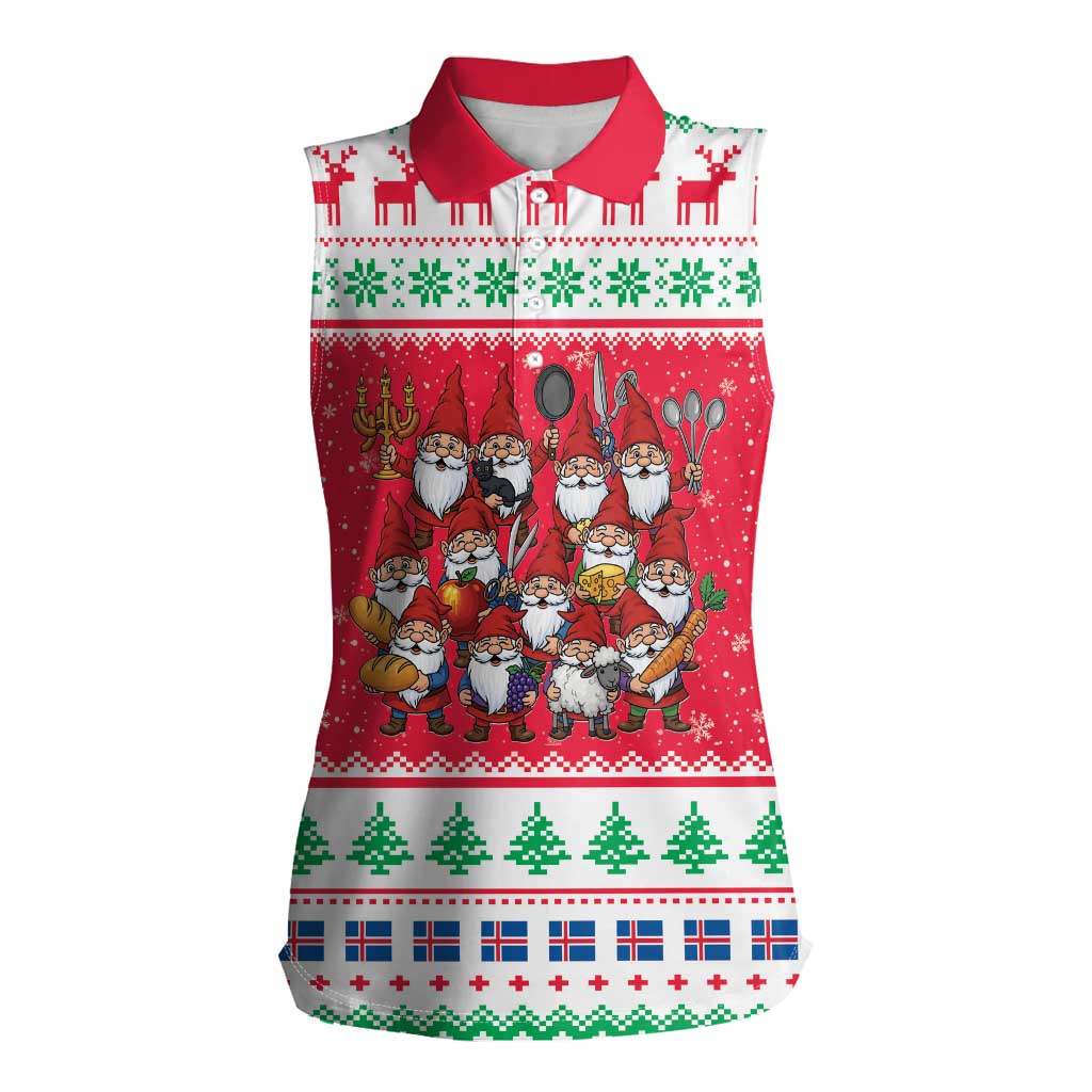 Iceland Christmas Women Sleeveless Polo Shirt Icelandic Yule Lads LT19