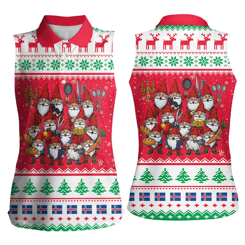 Iceland Christmas Women Sleeveless Polo Shirt Icelandic Yule Lads LT19