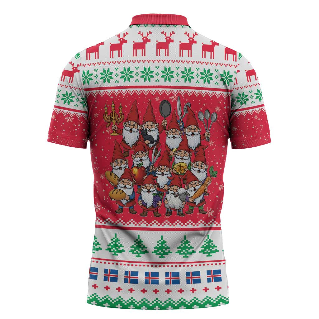 Iceland Christmas Zipper Polo Shirt Icelandic Yule Lads LT19