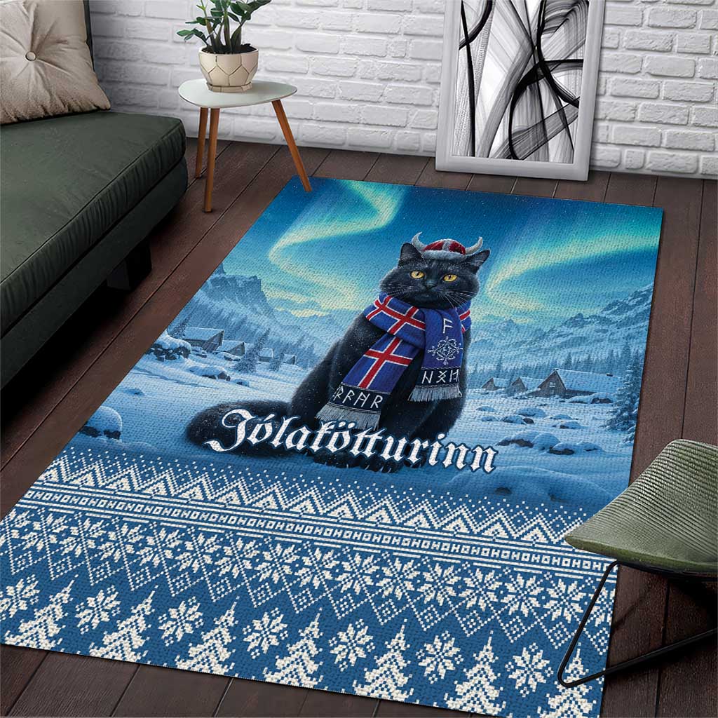 Iceland Christmas Area Rug Icelandic Yule Cat - Wonder Print Shop