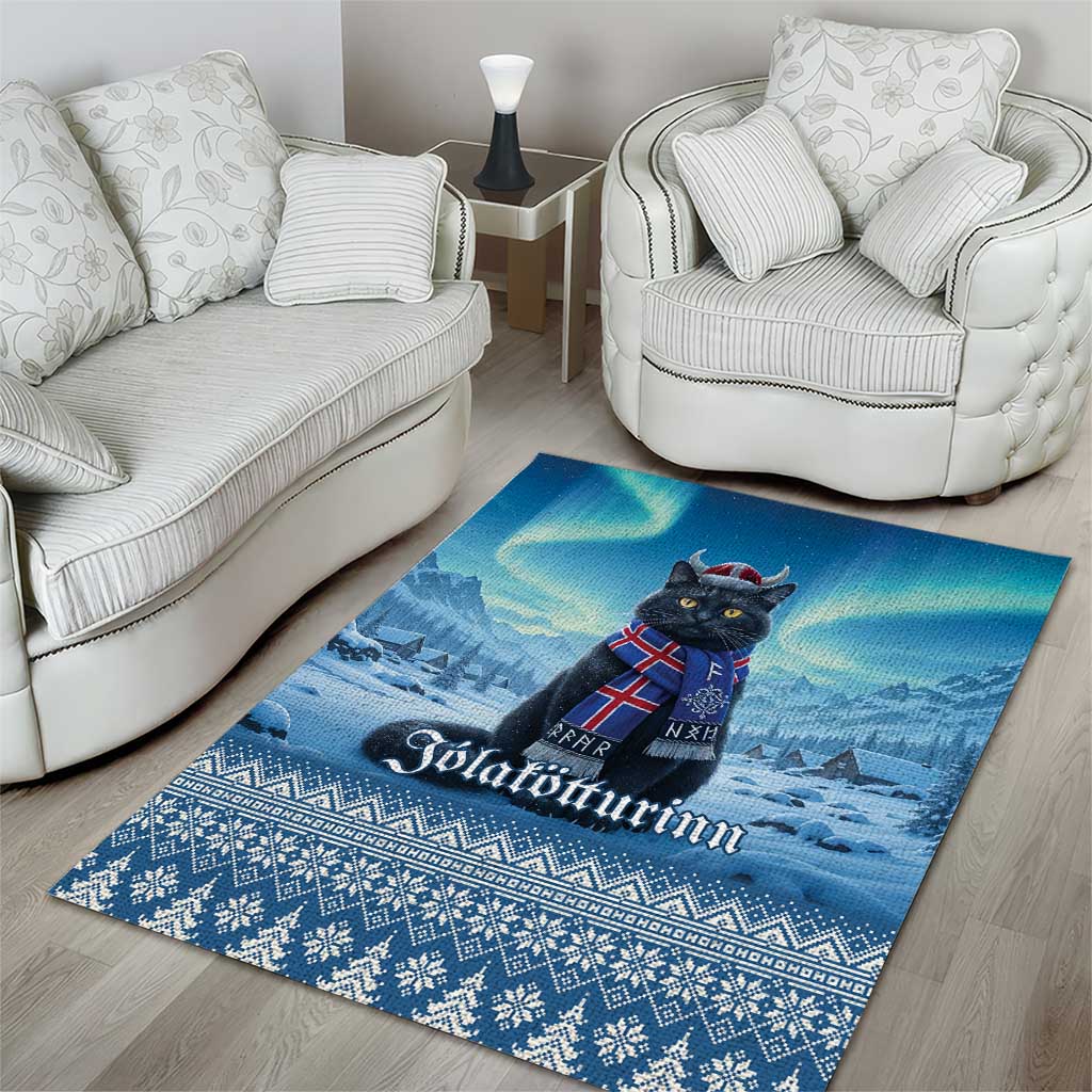 Iceland Christmas Area Rug Icelandic Yule Cat - Wonder Print Shop
