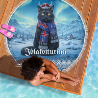 Iceland Christmas Beach Blanket Icelandic Yule Cat - Wonder Print Shop
