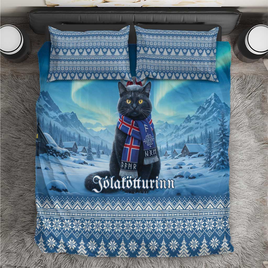 Iceland Christmas Bedding Set Icelandic Yule Cat - Wonder Print Shop