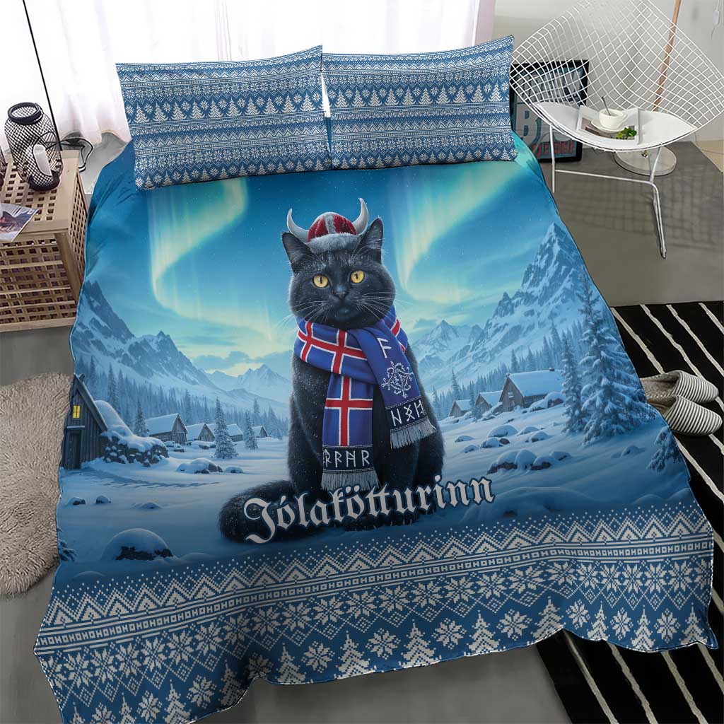 Iceland Christmas Bedding Set Icelandic Yule Cat - Wonder Print Shop