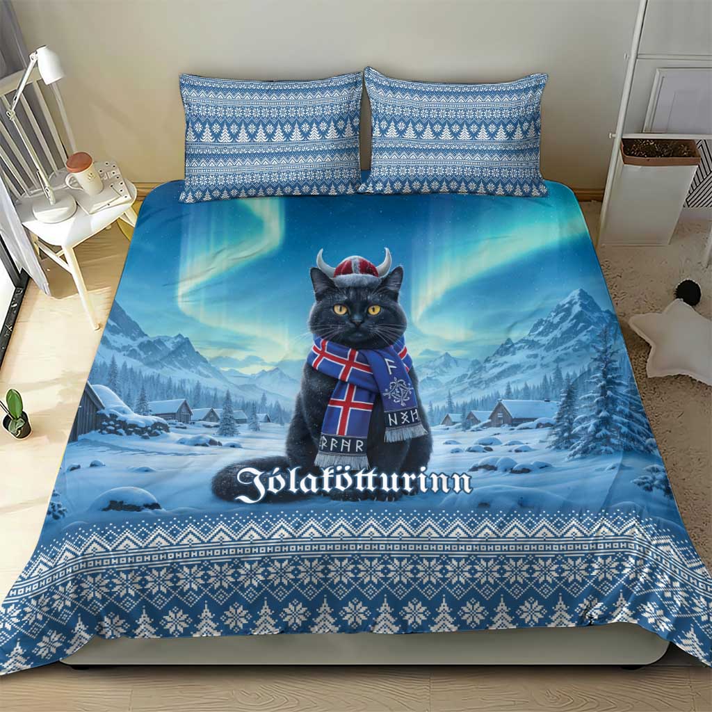 Iceland Christmas Bedding Set Icelandic Yule Cat - Wonder Print Shop