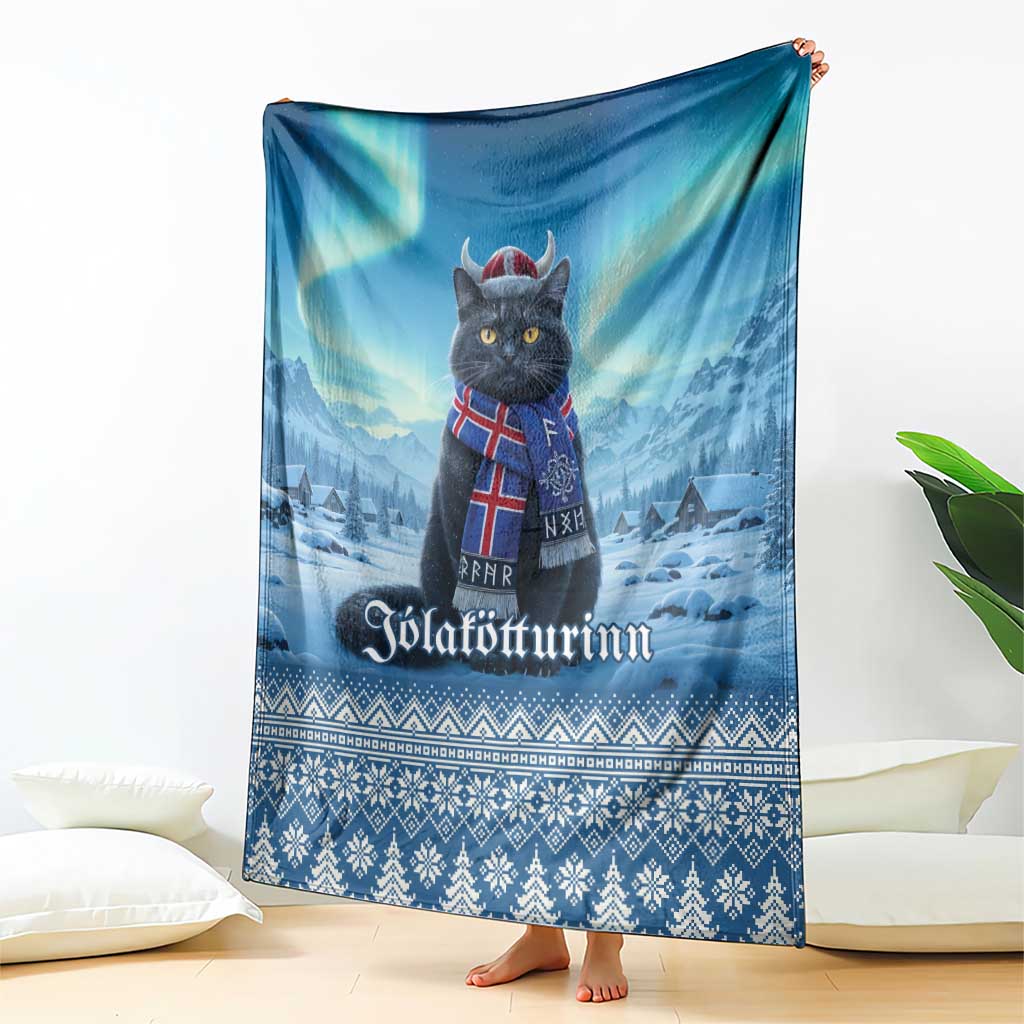 Iceland Christmas Blanket Icelandic Yule Cat - Wonder Print Shop