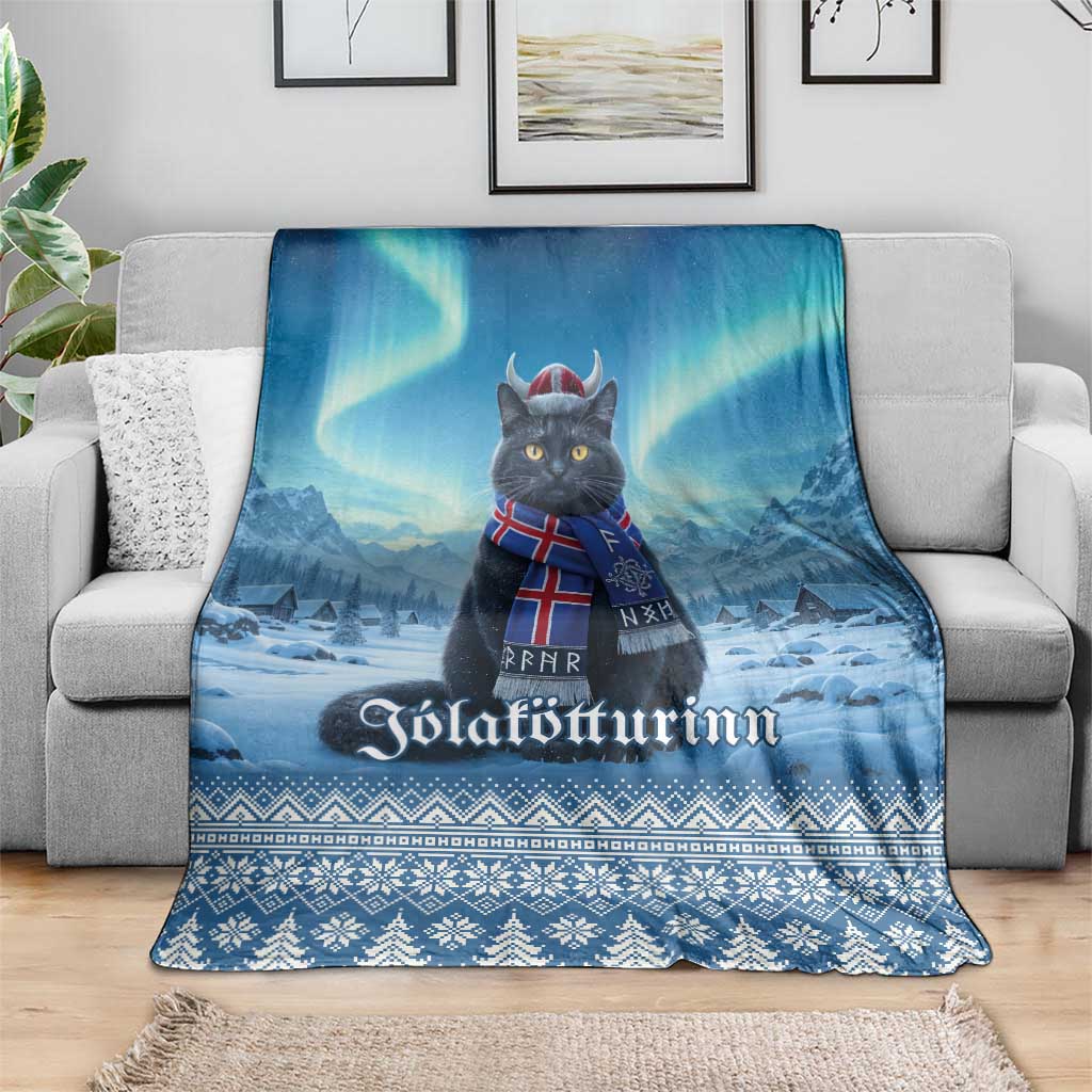 Iceland Christmas Blanket Icelandic Yule Cat - Wonder Print Shop