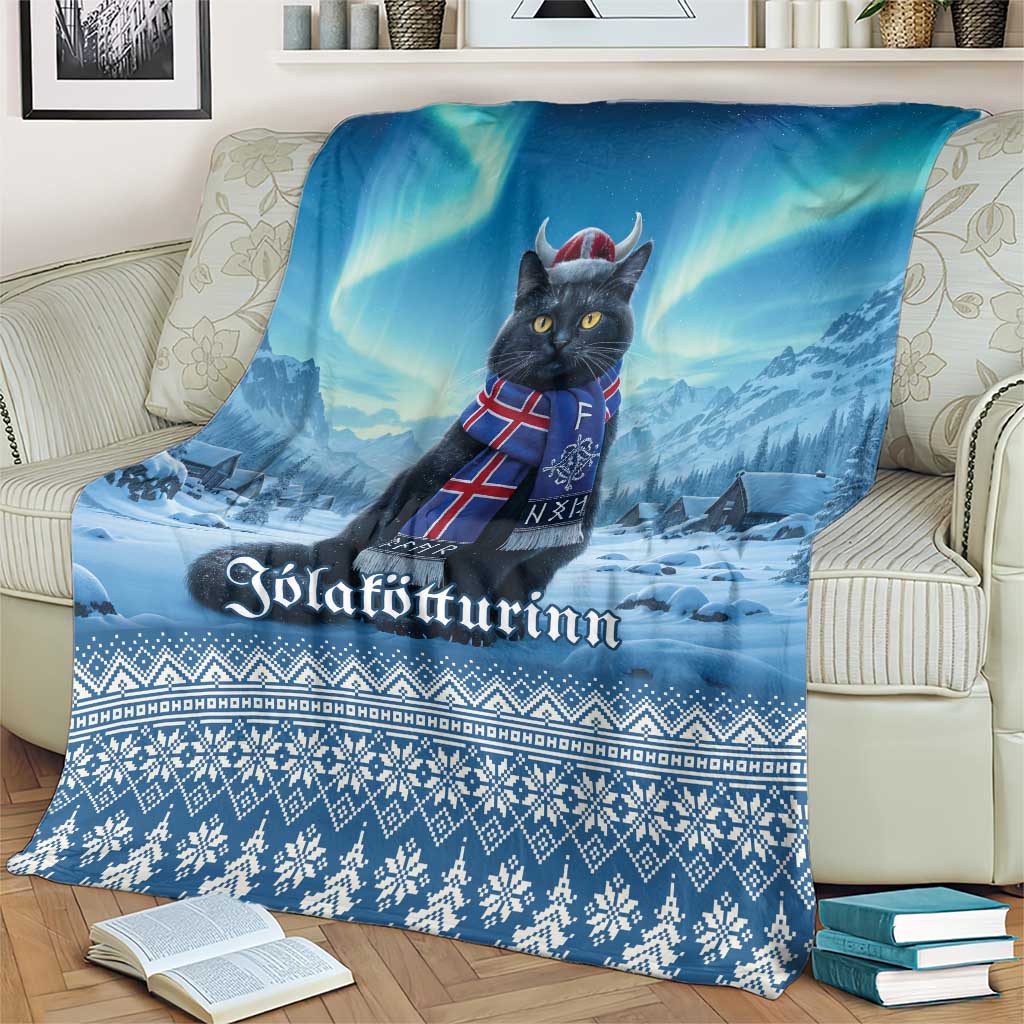 Iceland Christmas Blanket Icelandic Yule Cat - Wonder Print Shop