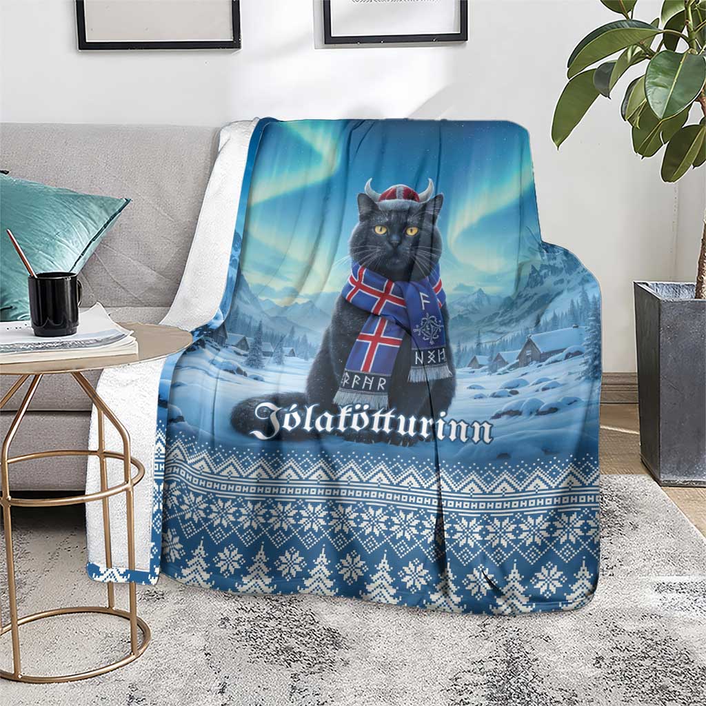 Iceland Christmas Blanket Icelandic Yule Cat - Wonder Print Shop