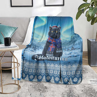 Iceland Christmas Blanket Icelandic Yule Cat - Wonder Print Shop